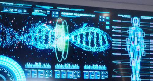 A representation of DNA on a viewscreen (DSC 01)