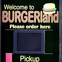 Burgerland drive-thru speaker (ENT 63)